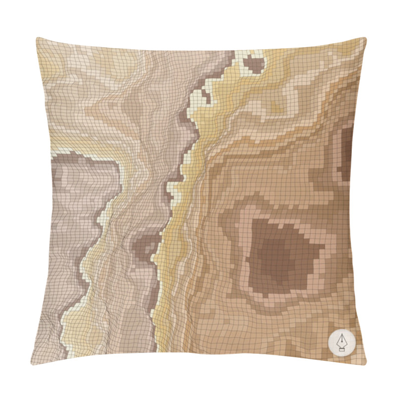 Personality  Abstract Landscape Background. Mosaic. 3d Technology Vector Illu Pillow Covers