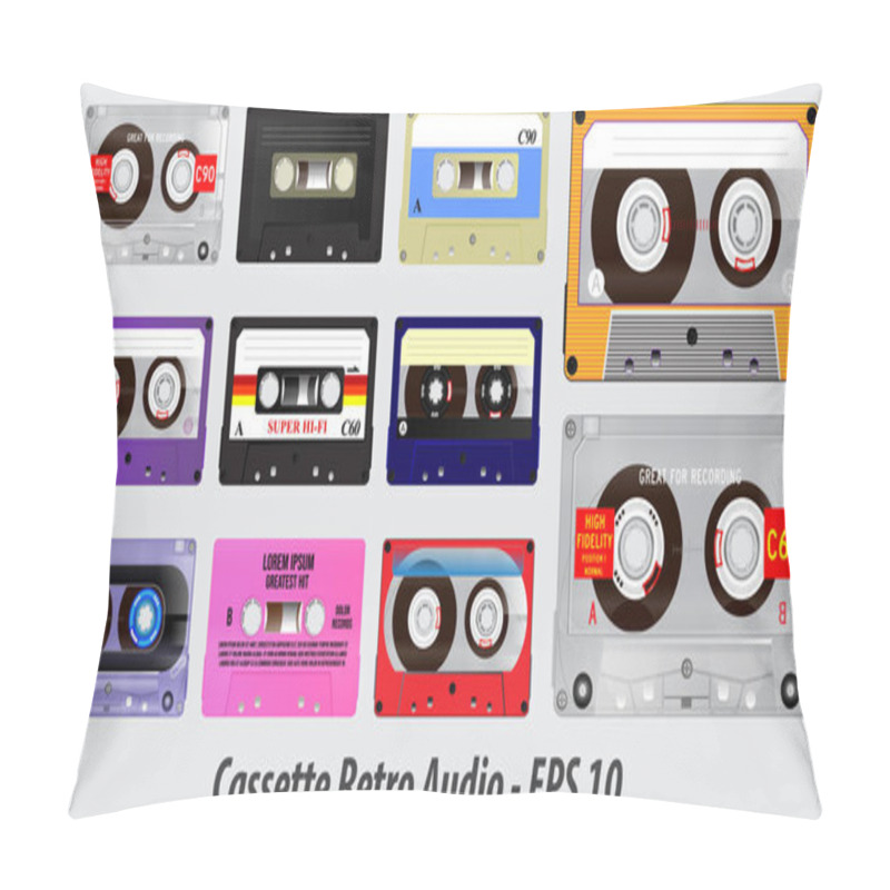 Personality  Set Of Cassette Retro Audio.   Pillow Covers