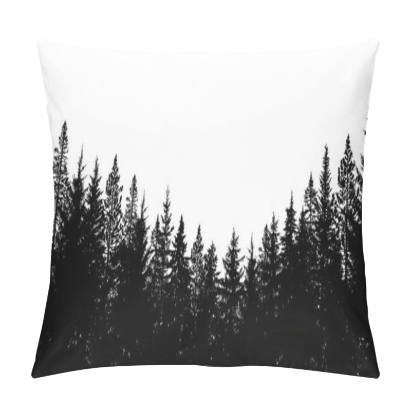 Personality  Abstract Background. Forest Wilderness Landscape. Pine Tree Silhouettes. Template For Your Design Works. Vector Illustration. Pillow Covers