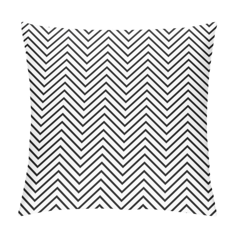 Personality  Black And White Seamless Zig Zag Line Pattern Pillow Covers