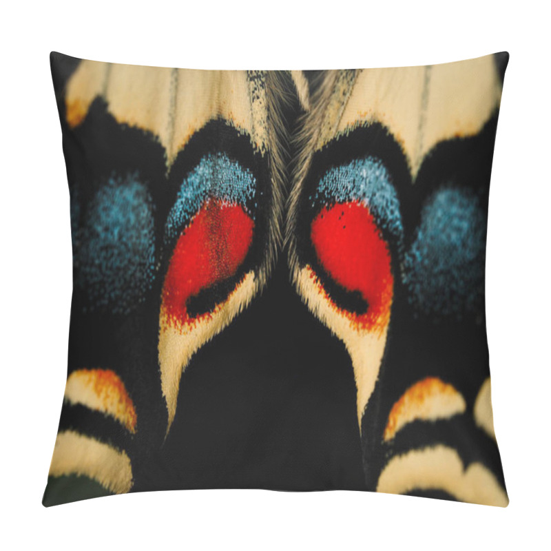 Personality  Swallowtail Butterfly. Macro Photo Of Scales On The Wings Of An Insect Close-up. Pillow Covers