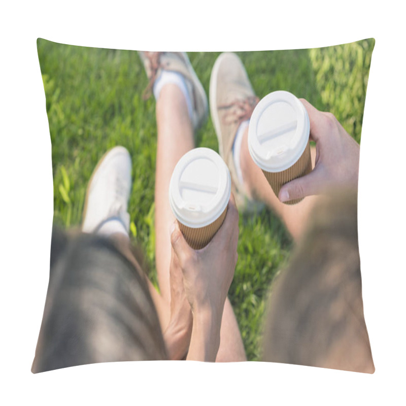 Personality  Couple With Coffee To Go Pillow Covers