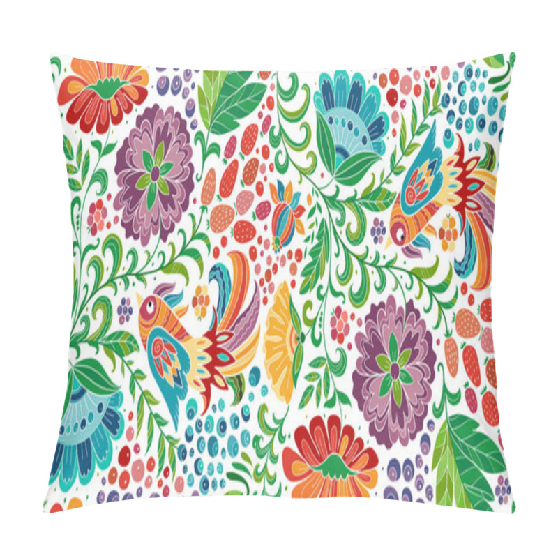 Personality  Magic Forest With Birds, Seamless Pattern For Your Design Pillow Covers