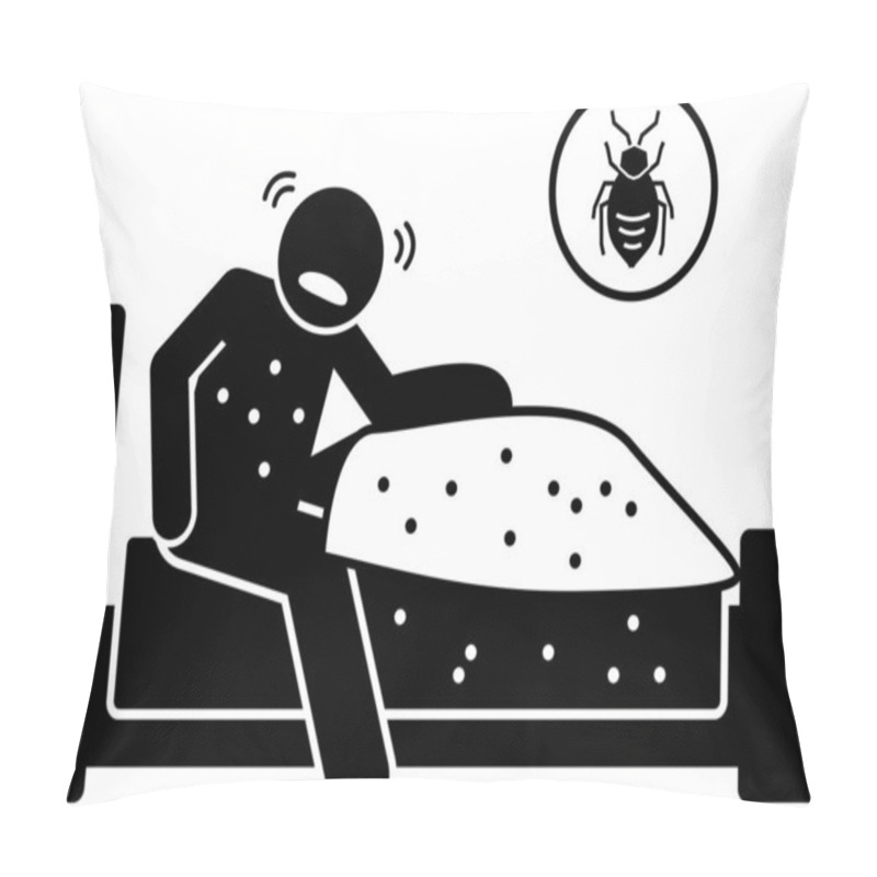 Personality  Insects And Parasites Attacking, Biting, And Stinging Human. The Icons, Signs, And Symbols Depict Ants, Wasps, Lice, Mosquitoes, Bugs, Leech, Fleas, Mites, Worms, And Sand Flies Bite And Sting People. Pillow Covers