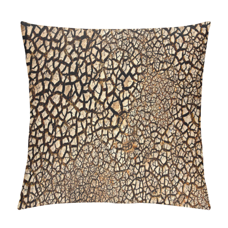 Personality  Detailed Aerial View Of Cracked, Dry Earth In A Desert, Showcasing The Impact Of Drought And Climate Change. Pillow Covers