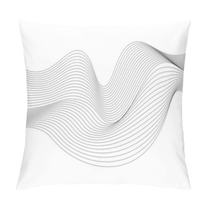 Personality  Abstract Curved Lines Of Fluid Motion. Vector Illustration Pillow Covers