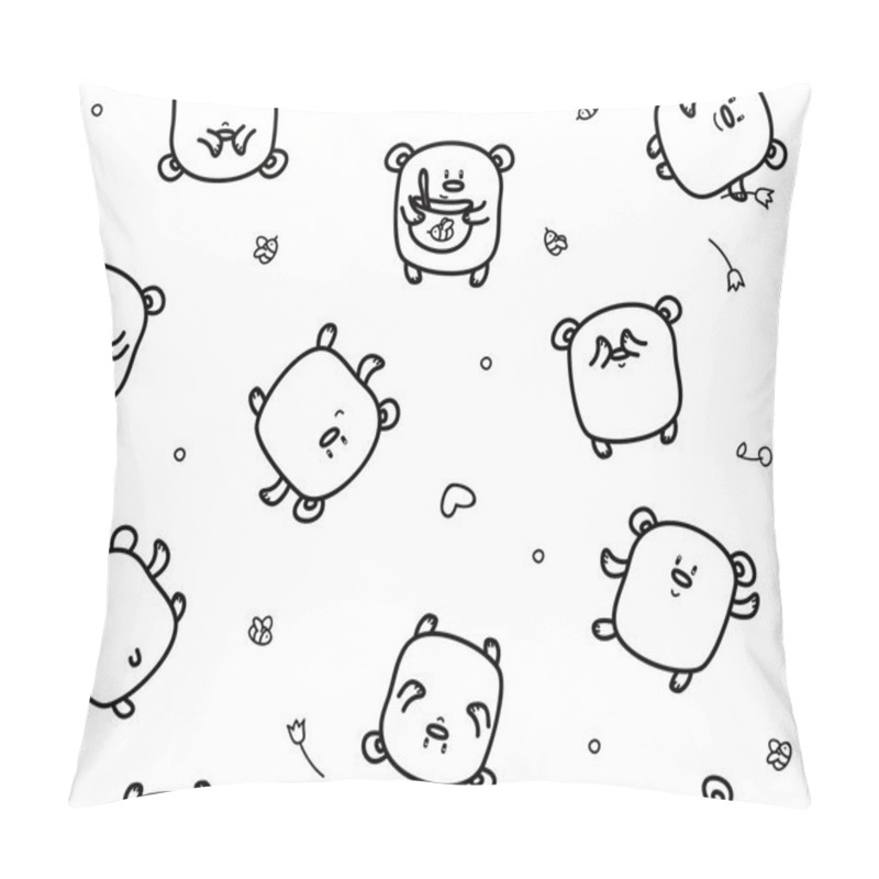 Personality  Bears Silhouettes Seamless Pattern Pillow Covers