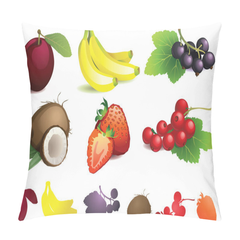 Personality  Diffrent Fruits With Leaves Pillow Covers