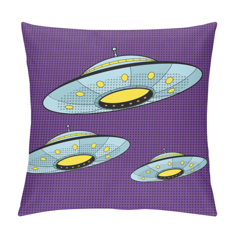 Personality  Three UFO Flying Across The Sky Pillow Covers