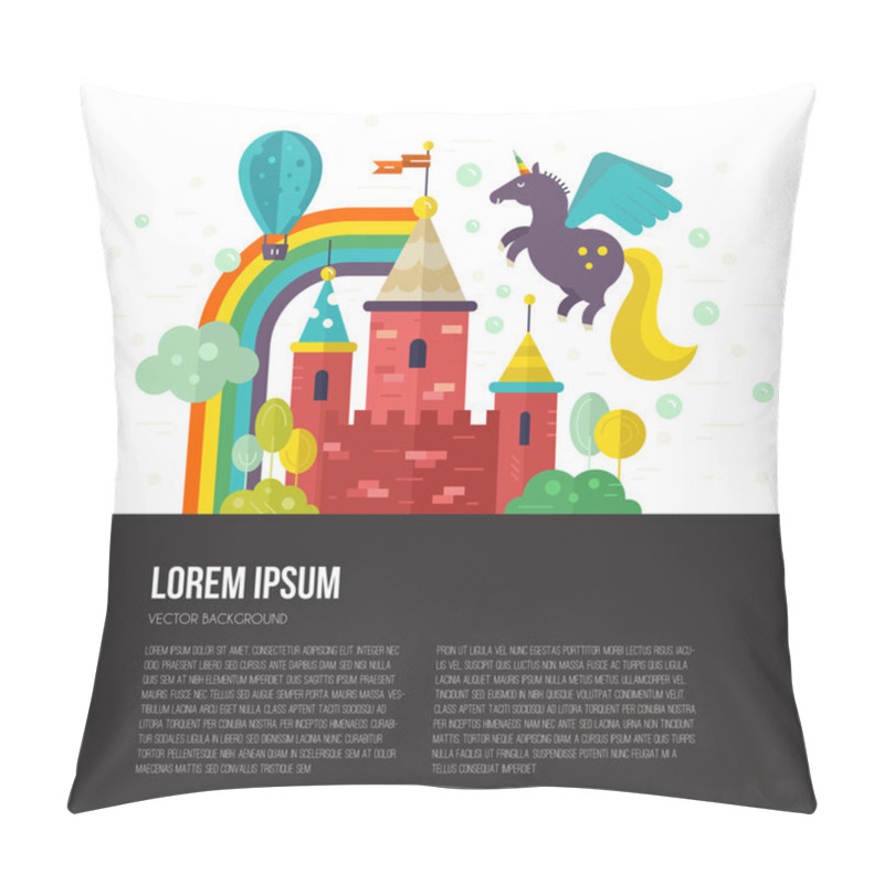 Personality  Flat Illustration Of Old Castle Pillow Covers