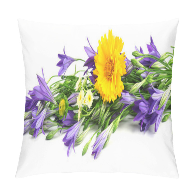 Personality  Beautiful Wild Flowers Isolated On White Pillow Covers