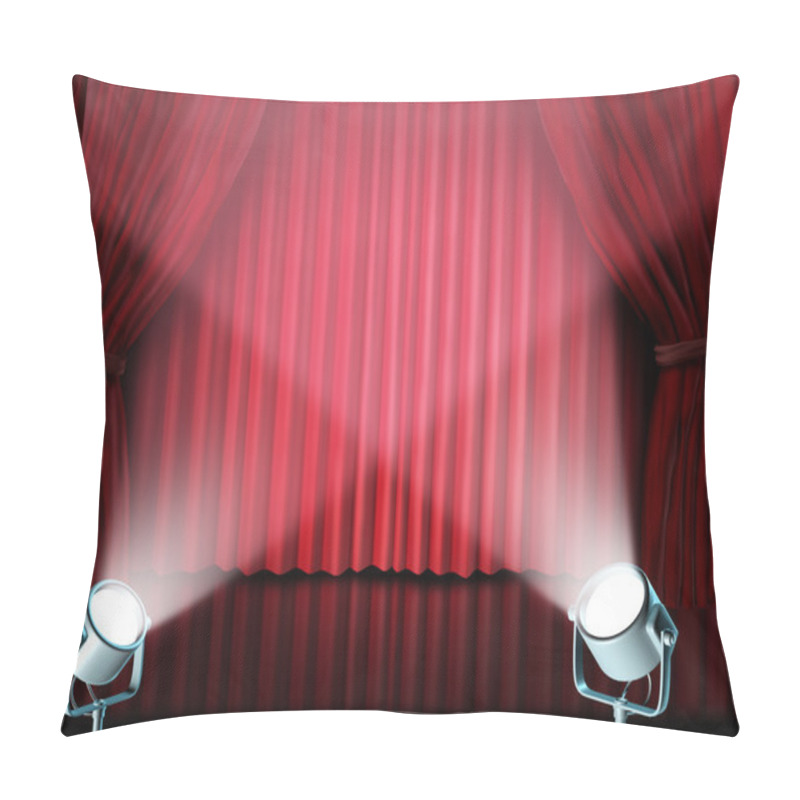 Personality  Spotlights On Red Velvet Cinema Curtains Pillow Covers