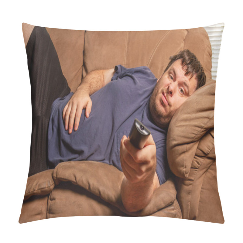 Personality  While Watching TV This Man Does Not Look Happy Pillow Covers