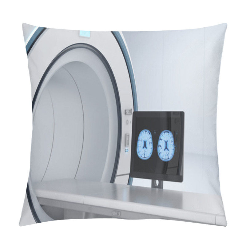 Personality  3d Rendering Computer Monitor Display X-ray Brain In Mri La Pillow Covers