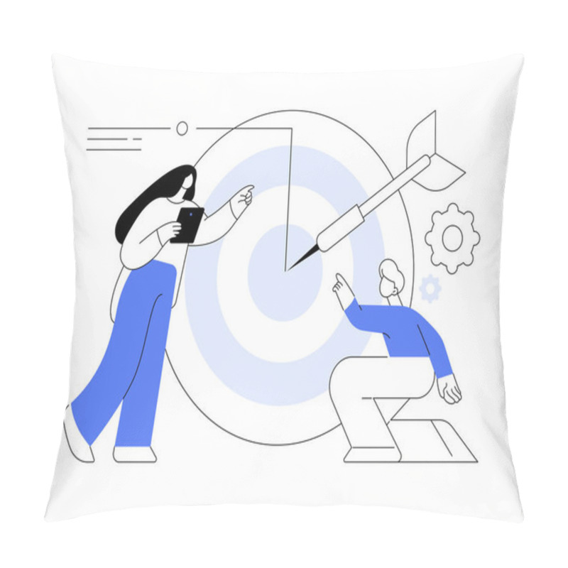 Personality  Focus Abstract Concept Vector Illustration. Training Concentration, Focus On Success, Defined Business Goal, Orientation On Target, Center Of Attention, Focal Point, Spotlight Abstract Metaphor. Pillow Covers