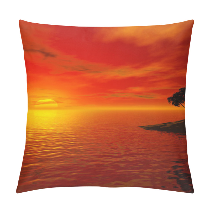 Personality  Palm Tree At Sunset Pillow Covers