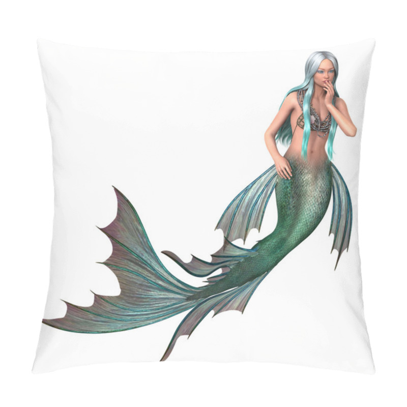 Personality  Fantasy Mermaid On White Pillow Covers