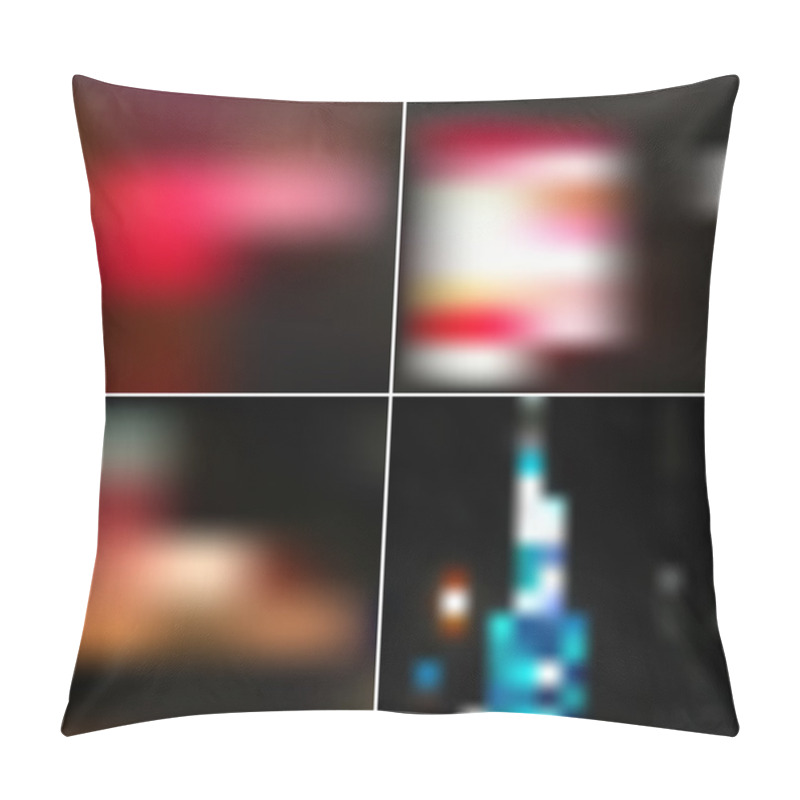 Personality  Vector Blurred Landscape, Beautiful Lighting Night Backgrounds Pillow Covers