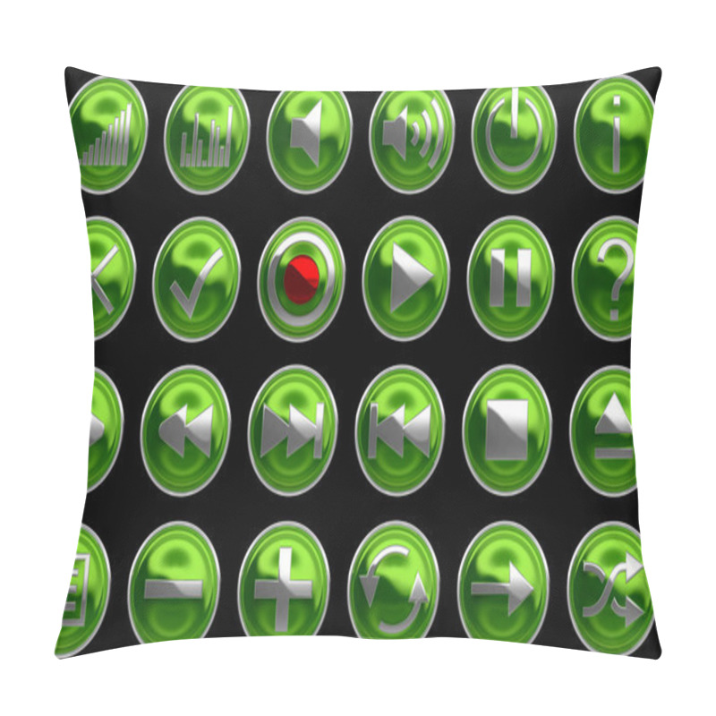 Personality  Round Green Control Panel Icons Or Buttons Pillow Covers