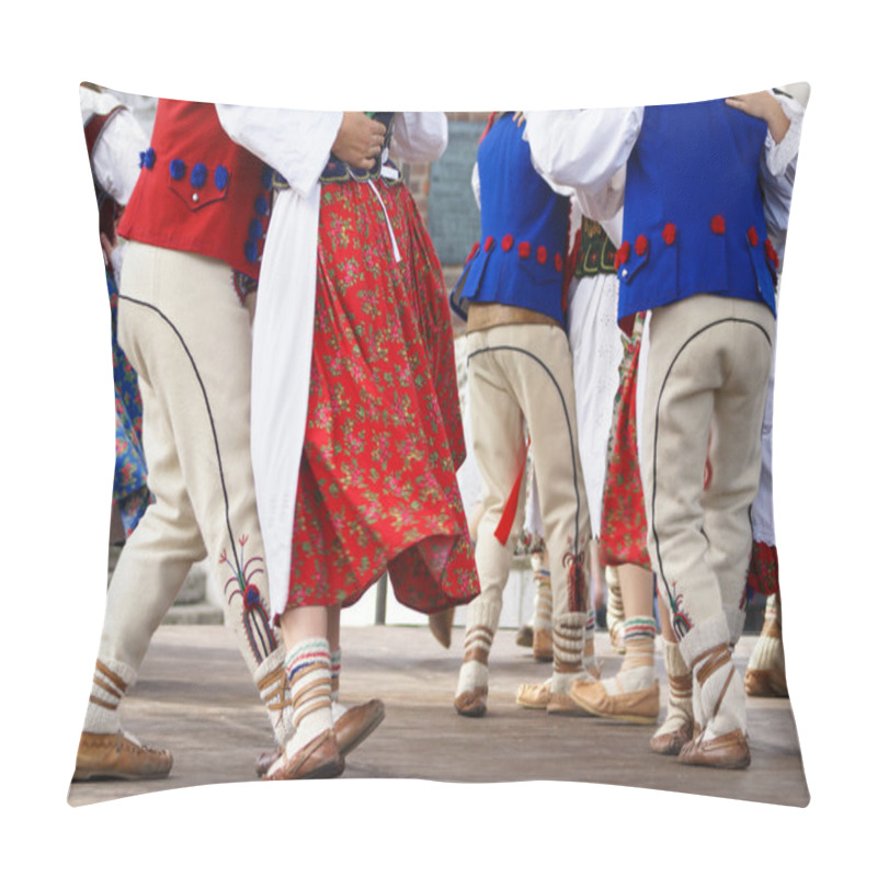 Personality  Horizontal Colour Image Of Female Polish Dancers In Traditional  Pillow Covers