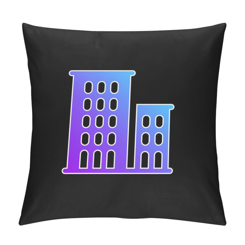 Personality  Apartments Blue Gradient Vector Icon Pillow Covers