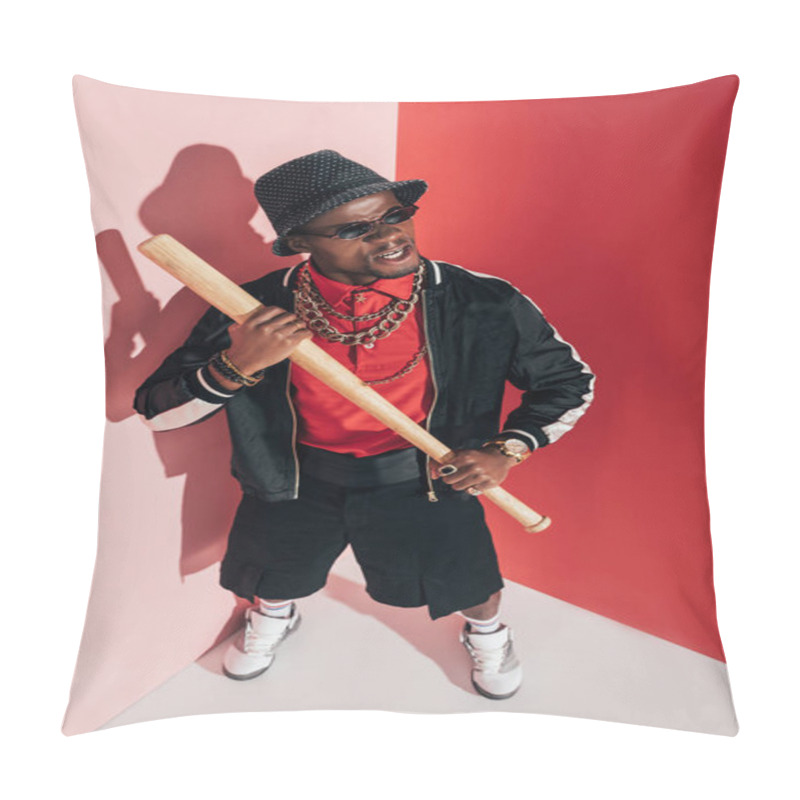 Personality  African American Man With Bat Pillow Covers