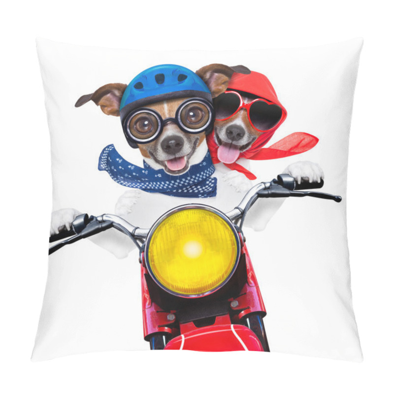 Personality  Motorbike Couple Of Dogs Pillow Covers