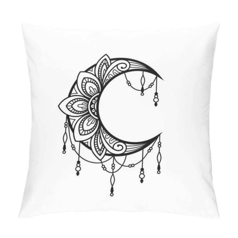 Personality  Crescent Moon Mandala Style, Moon Decoration Element Collection Pillow Covers