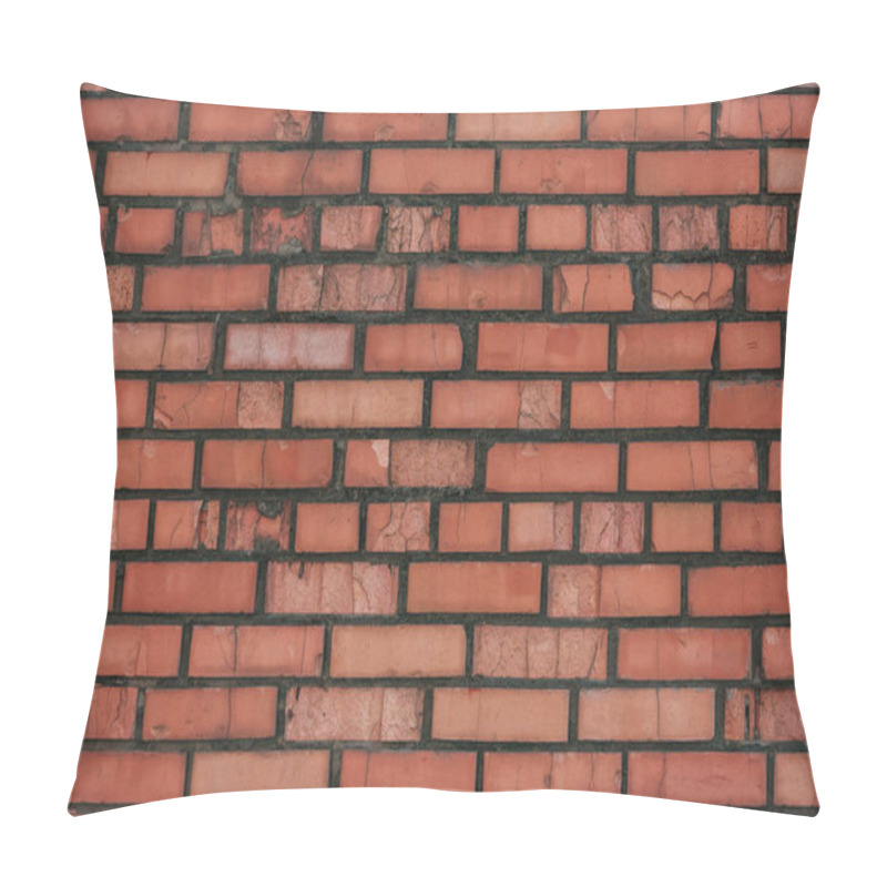 Personality  Old Red Weathered Brick Wall, Full Frame Background Pillow Covers