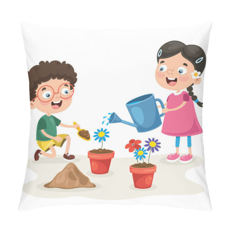 Personality  Little Children Gardening And Planting Pillow Covers