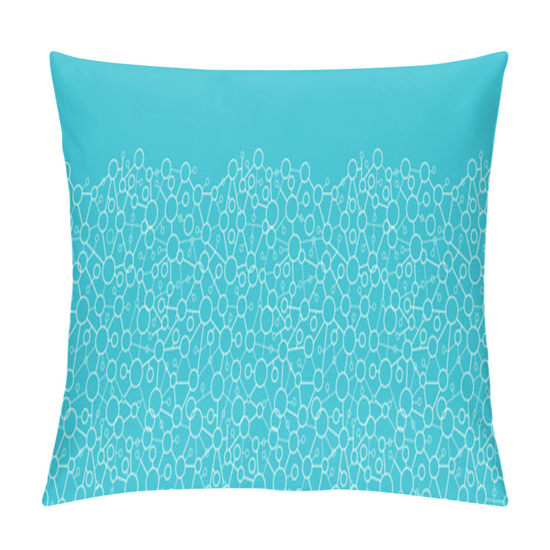 Personality  Molecular Structure Horizontal Seamless Pattern Border Pillow Covers