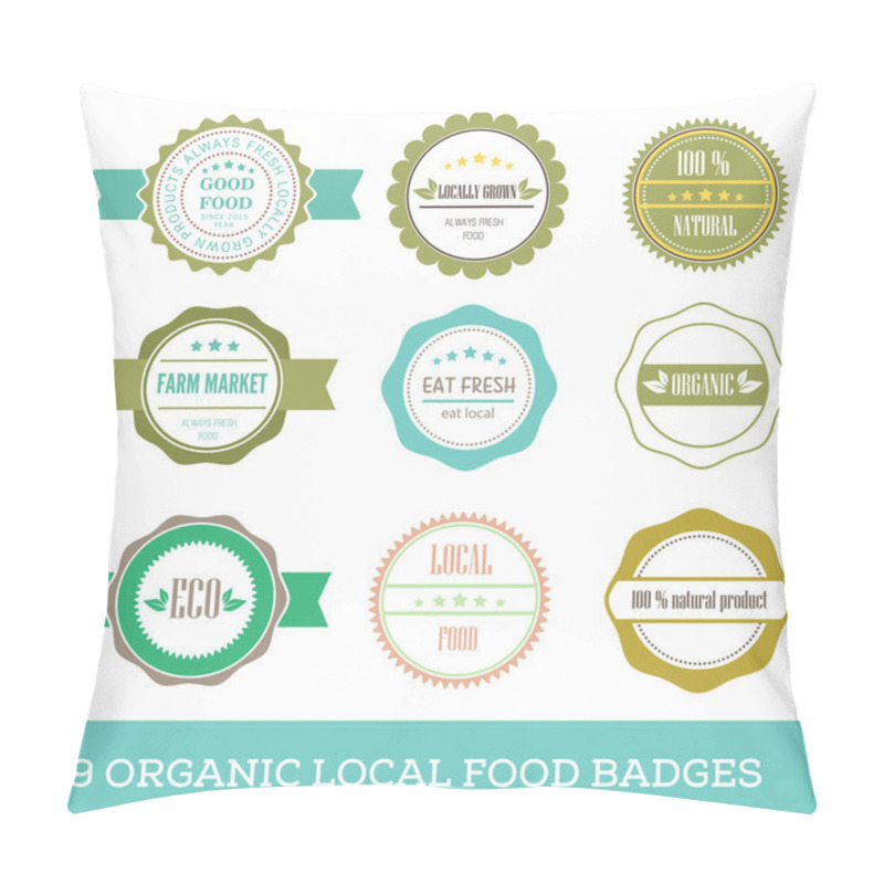 Personality  Organic Fresh Local Food Hipster Simple Badge Pillow Covers