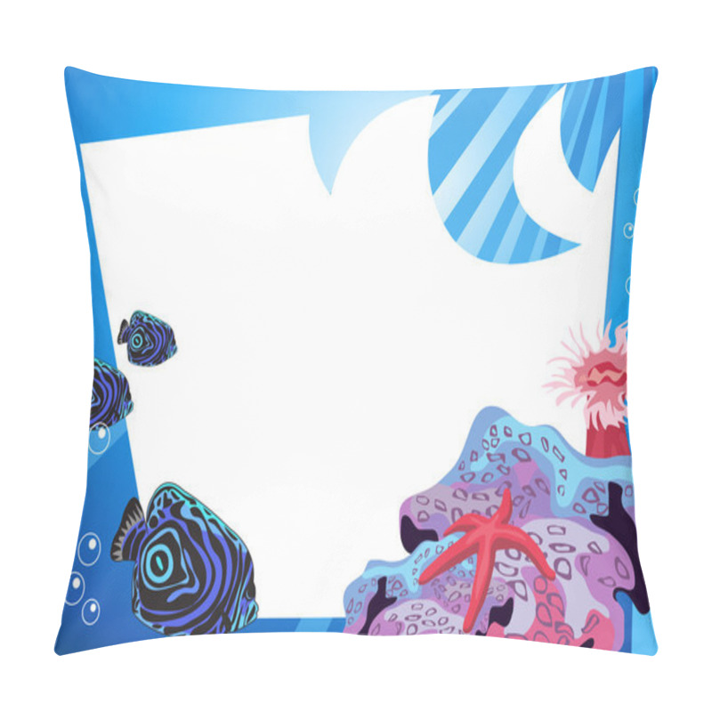 Personality  Tropical Underwater Scene With White Space For Text Pillow Covers