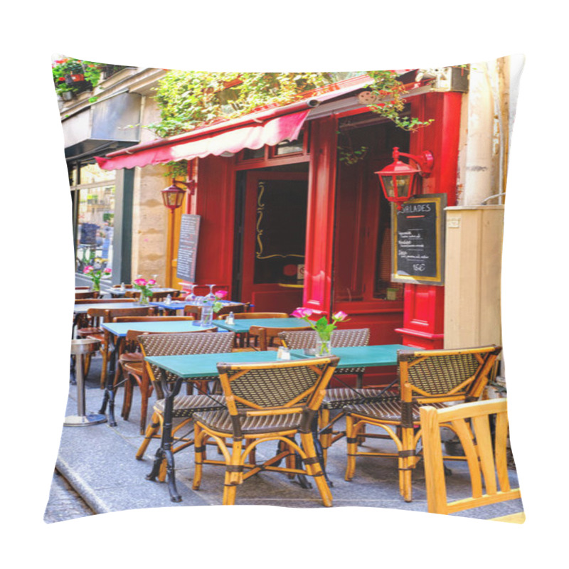 Personality  French Restaurant - Tables And Chairs On The Street - Paris, France Pillow Covers