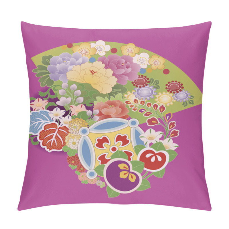 Personality  Flowers And A Fan Pillow Covers