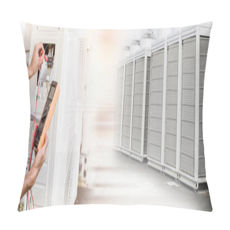 Personality  Air Conditioning (HVAC) On The Roof Of An Industrial Building. Pillow Covers