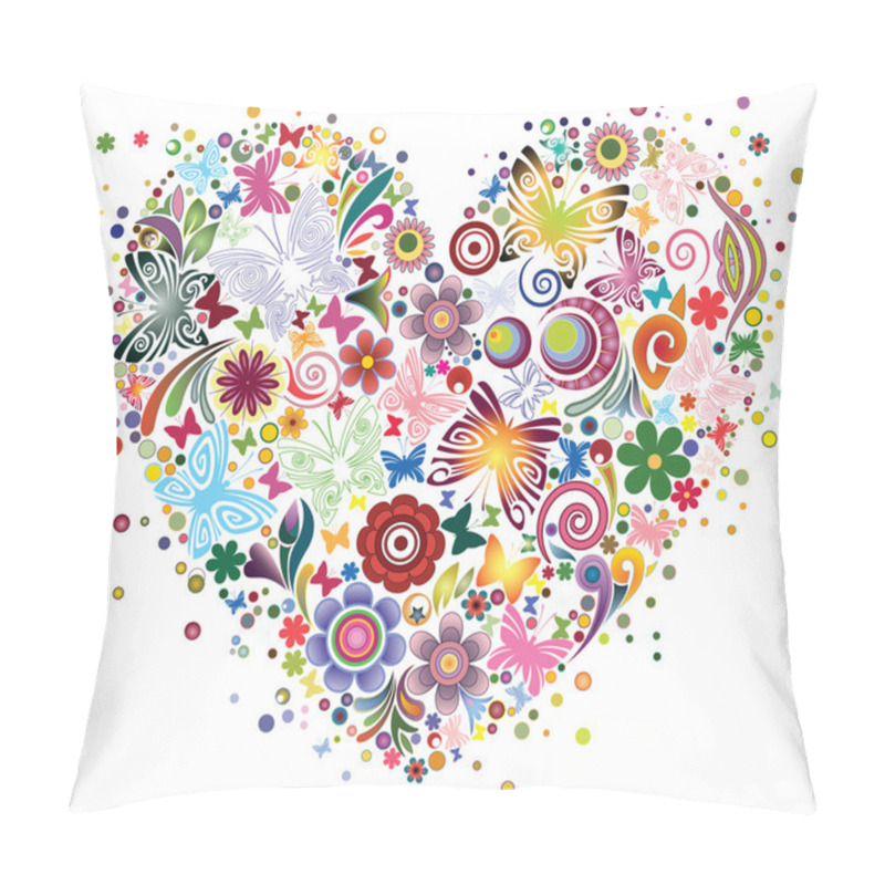 Personality  Heart Of Flowers And Butterflies Pillow Covers