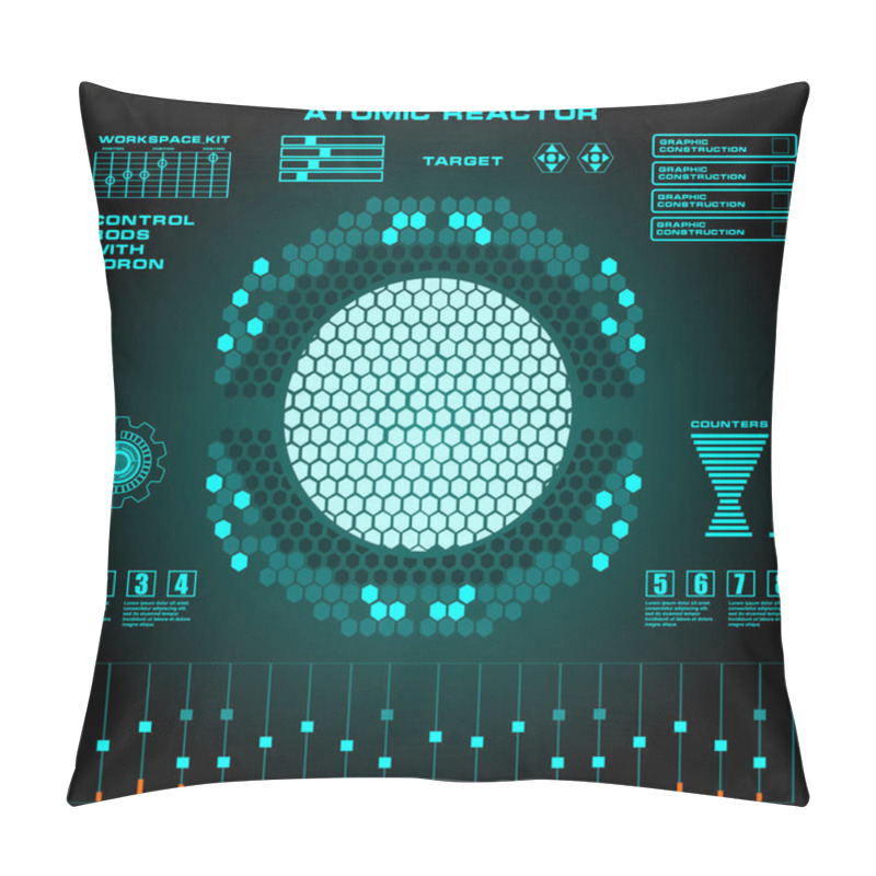 Personality  Atomic Reactor Futuristic Virtual Graphic Touch User Interface Pillow Covers