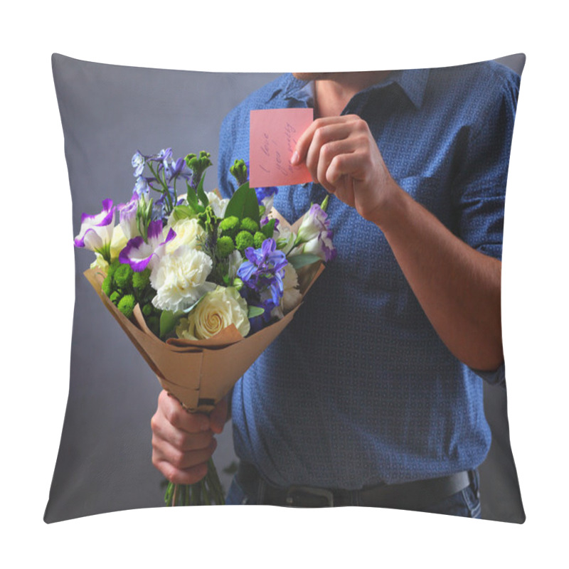 Personality  A Man With A Blue Bouquet Pillow Covers