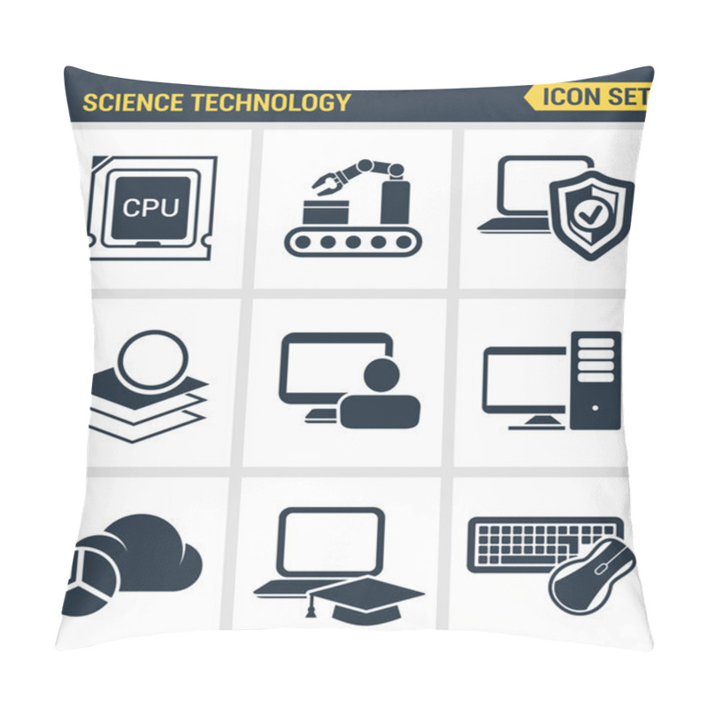 Personality  Icons Set Premium Quality Of Data Science Technology, Machine Learning Process. Modern Pictogram Collection Flat Design Style Symbol Collection. Isolated White Background. Pillow Covers