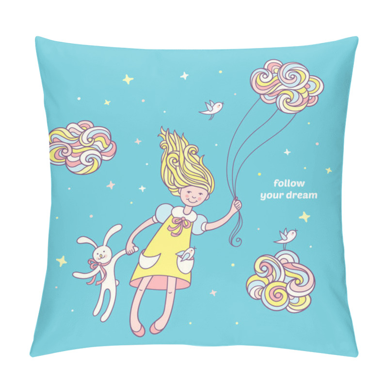 Personality  Girl With A Bunny Toy Pillow Covers