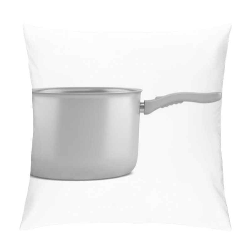 Personality  Single Gray Cooking Pot Isolated On White Background Pillow Covers