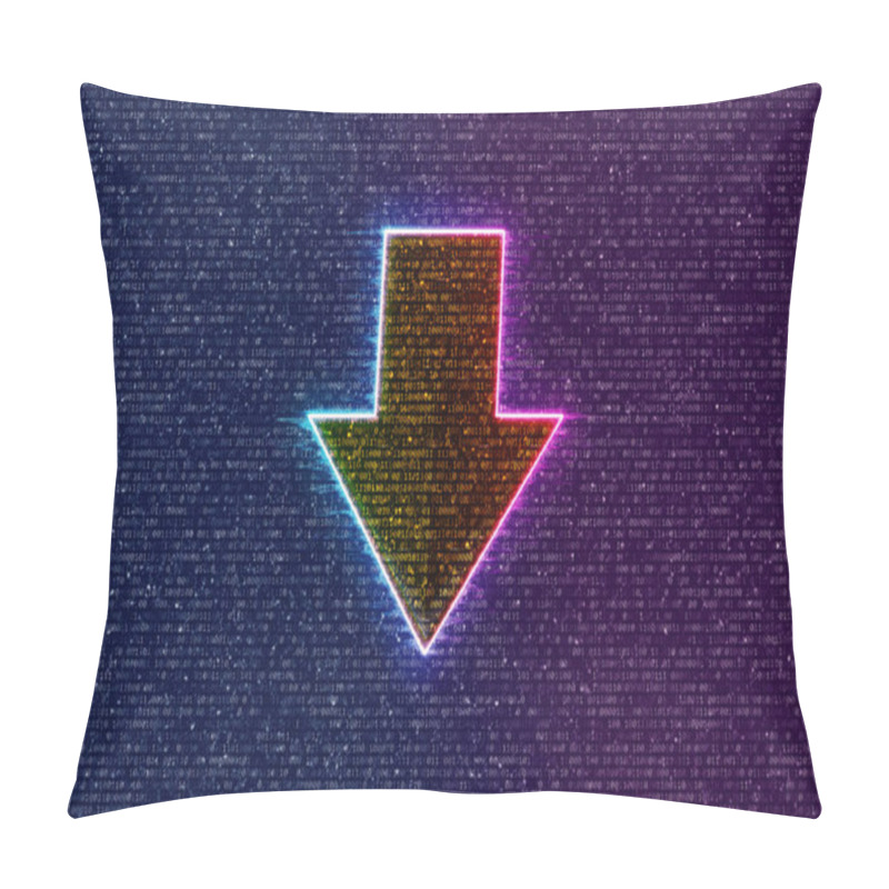 Personality  Down Arrow Direction Symbol Is A Graphical Representation Commonly Used To Indicate A Downward Direction Or Movemen Pillow Covers