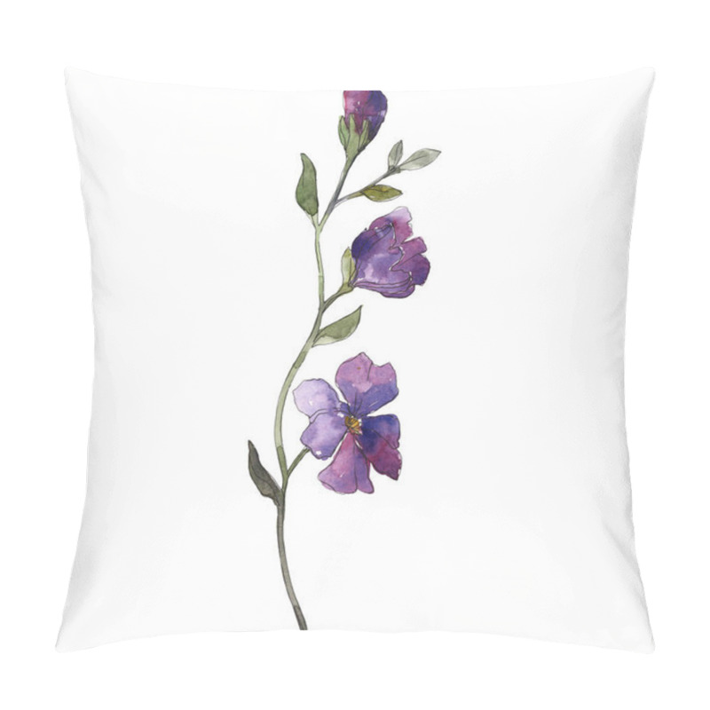 Personality  Blue Purple Flax Floral Botanical Flower. Wild Spring Leaf Wildflower Isolated. Watercolor Background Illustration Set. Watercolour Drawing Fashion Aquarelle. Isolated Flax Illustration Element. Pillow Covers