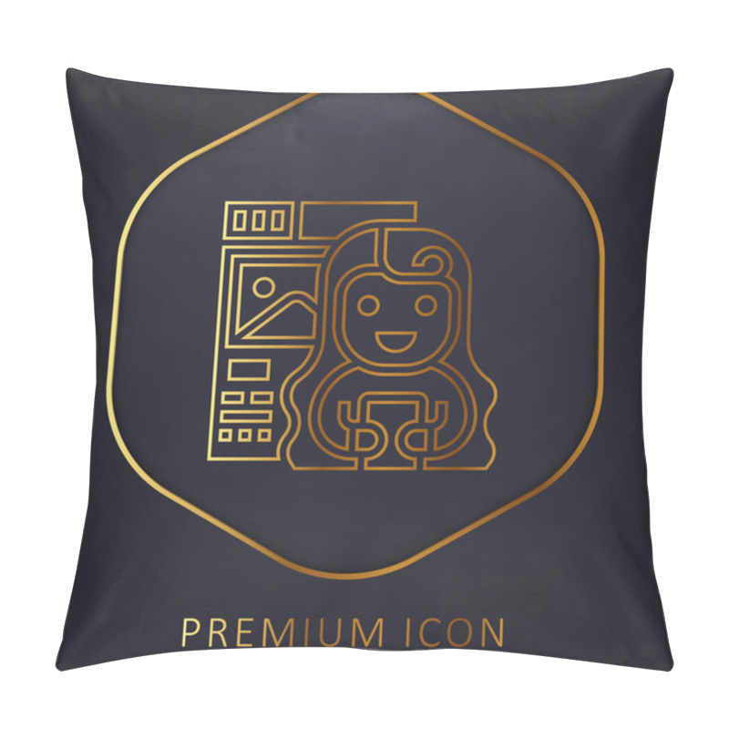 Personality  Blogger Golden Line Premium Logo Or Icon Pillow Covers