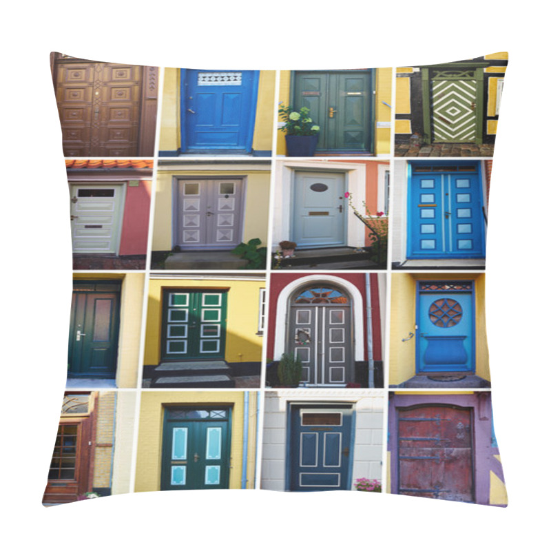 Personality  Collage Of Traditional Front Doors Denmark Pillow Covers