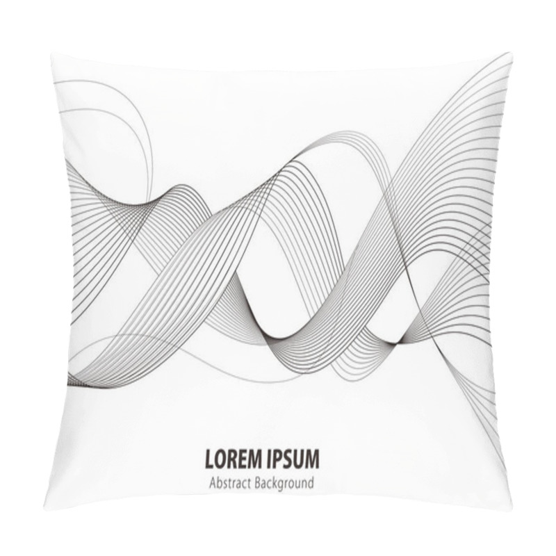 Personality  Abstract Vector Background. Monochrome Waved Lines For Brochure, Website, Flyer Design. Pillow Covers