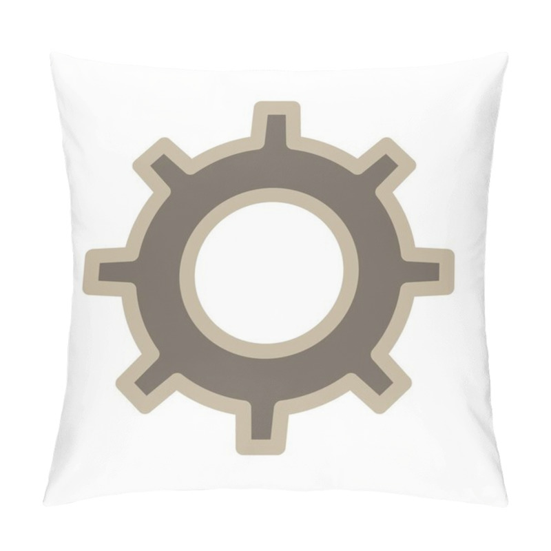 Personality  Web Graphic Cog Icon, Vector Illustration  Pillow Covers