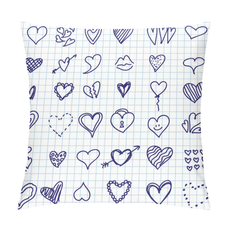 Personality  Heart Doodle Set Pillow Covers