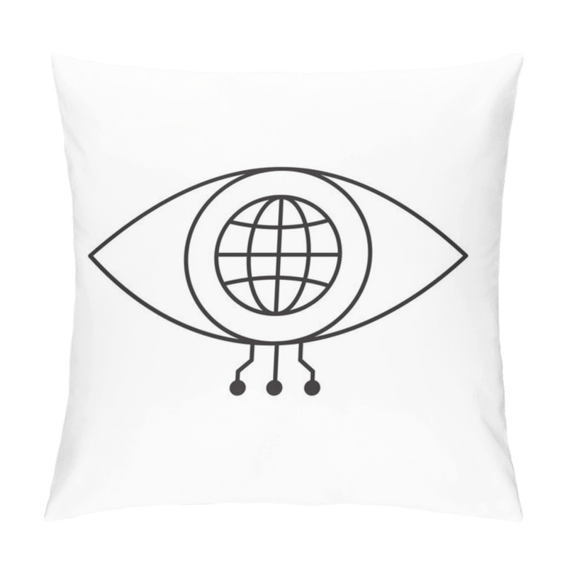 Personality  Global AI-Powered Eye For Visual Recognition Vector Icon Design, Global Technology, Ystems, Pattern Recognition Pillow Covers